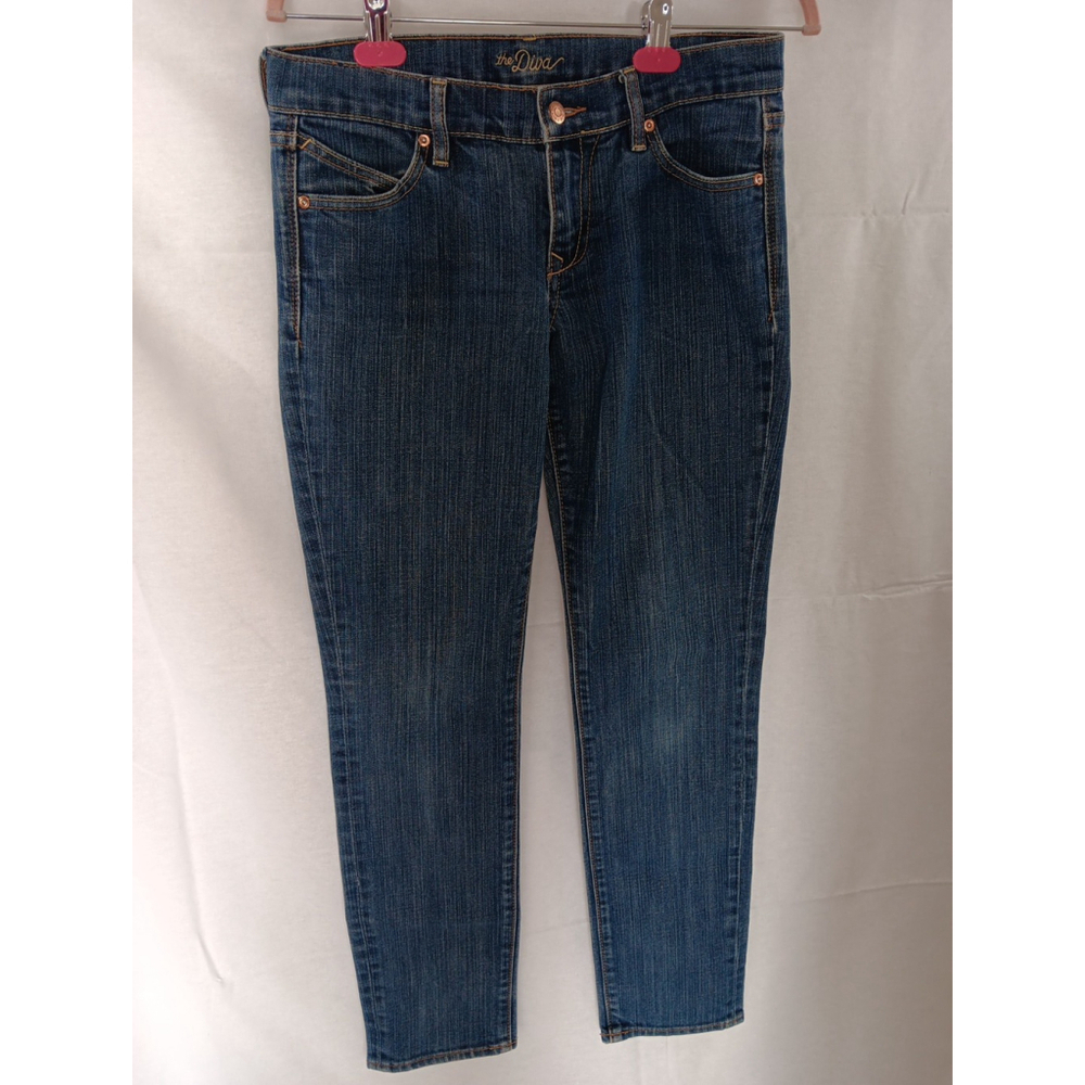 Size 4 Old Navy Womens The Diva Jeans Blue Denim Cotton Low Rise Good Cond